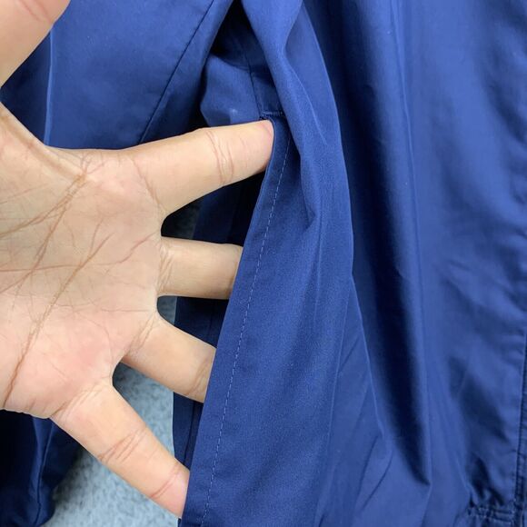 Adidas Mens Hoodie Jacket Size Large Navy Blue Three Striped Lined Lightweight - Picture 7 of 12